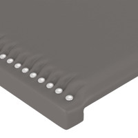Produktbild för Sänggavel LED grå 90x5x78/88 cm konstläder