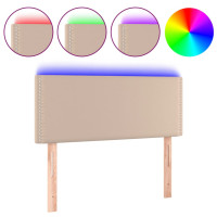 Produktbild för Sänggavel LED cappuccino 90x5x78/88 cm konstläder