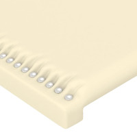 Produktbild för Sänggavel LED gräddvit 100x5x78/88 cm konstläder