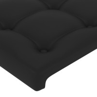 Produktbild för Sänggavel LED svart 144x5x78/88 cm konstläder