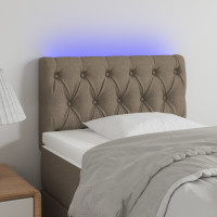 Produktbild för Sänggavel LED taupe 80x7x78/88 cm tyg