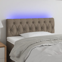 Produktbild för Sänggavel LED taupe 90x7x78/88 cm tyg