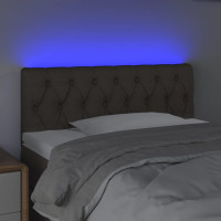 Produktbild för Sänggavel LED taupe 90x7x78/88 cm tyg