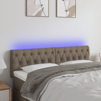 Produktbild för Sänggavel LED taupe 144x7x78/88 cm tyg