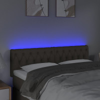 Produktbild för Sänggavel LED taupe 144x7x78/88 cm tyg