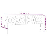 Produktbild för Sänggavel LED mörkbrun 160x7x78/88 cm tyg