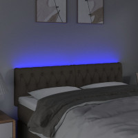 Produktbild för Sänggavel LED taupe 160x7x78/88 cm tyg