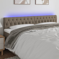 Produktbild för Sänggavel LED taupe 200x7x78/88 cm tyg