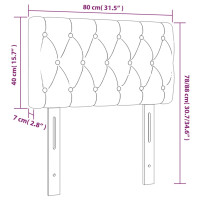 Produktbild för Sänggavel LED ljusgrå 80x7x78/88 cm sammet