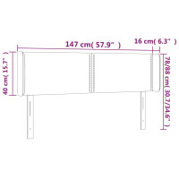 Produktbild för Sänggavel LED mörkgrå 147x16x78/88 cm tyg