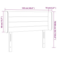 Produktbild för Sänggavel LED blå 103x16x78/88 cm tyg