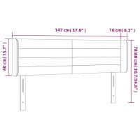 Produktbild för Sänggavel LED mörkgrå 147x16x78/88 cm tyg