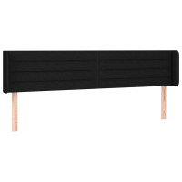 Produktbild för Sänggavel LED svart 203x16x78/88 cm tyg