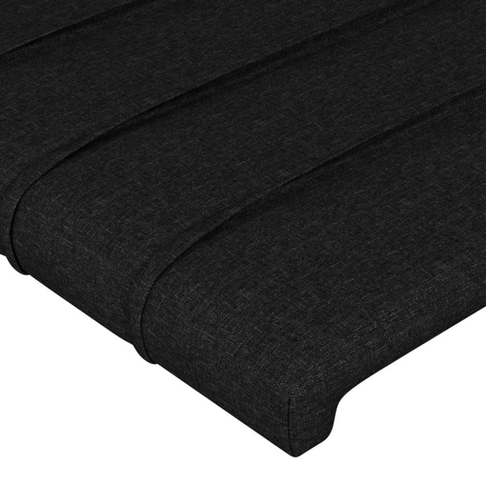 Produktbild för Sänggavel LED svart 203x16x78/88 cm tyg