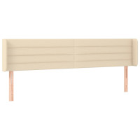 Produktbild för Sänggavel LED gräddvit 203x16x78/88 cm tyg