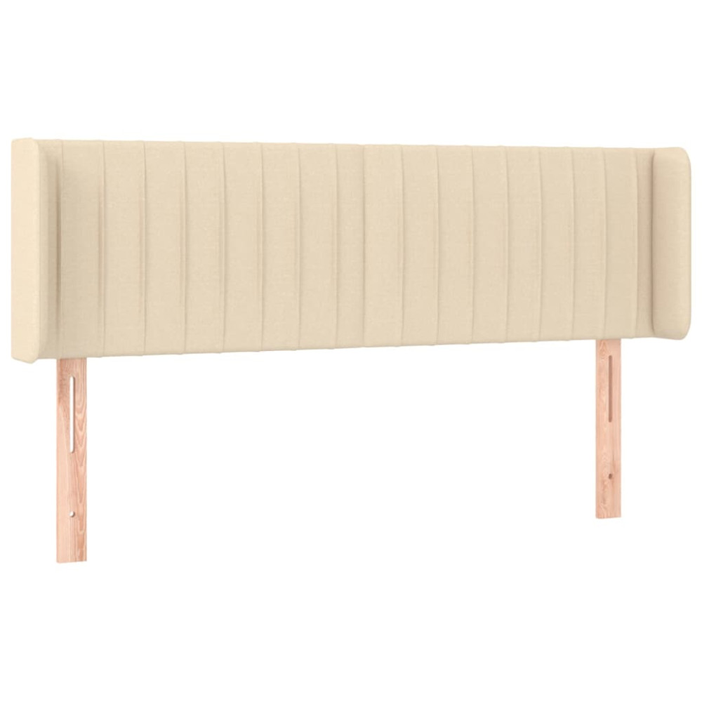 Produktbild för Sänggavel LED gräddvit 147x16x78/88 cm tyg