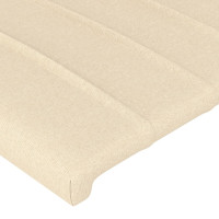 Produktbild för Sänggavel LED gräddvit 147x16x78/88 cm tyg