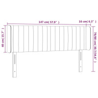 Produktbild för Sänggavel LED gräddvit 147x16x78/88 cm tyg