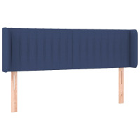 Produktbild för Sänggavel LED blå 147x16x78/88 cm tyg