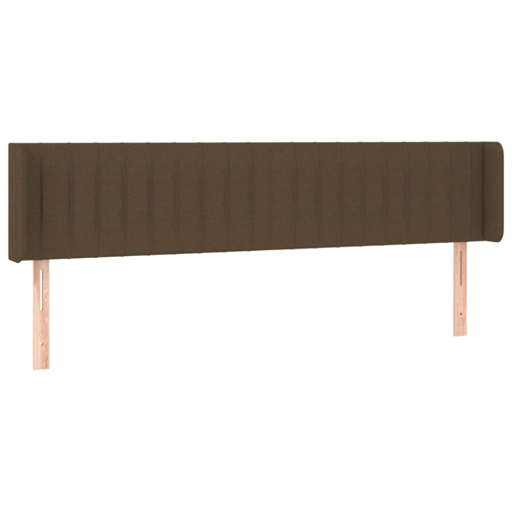 Produktbild för Sänggavel LED mörkbrun 163x16x78/88 cm tyg