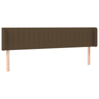 Produktbild för Sänggavel LED mörkbrun 163x16x78/88 cm tyg