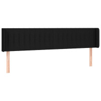 Produktbild för Sänggavel LED svart 183x16x78/88 cm tyg