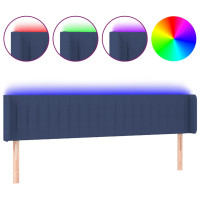 Produktbild för Sänggavel LED blå 203x16x78/88 cm tyg