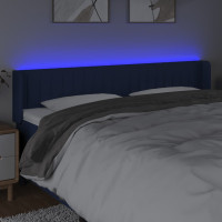 Produktbild för Sänggavel LED blå 203x16x78/88 cm tyg