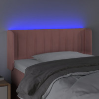 Produktbild för Sänggavel LED rosa 83x16x78/88 cm sammet