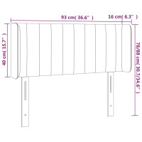 Produktbild för Sänggavel LED svart 93x16x78/88 cm sammet