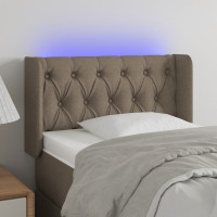 Produktbild för Sänggavel LED taupe 83x16x78/88 cm tyg