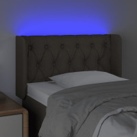 Produktbild för Sänggavel LED taupe 83x16x78/88 cm tyg