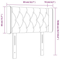 Produktbild för Sänggavel LED blå 83x16x78/88 cm tyg