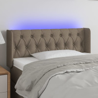 Produktbild för Sänggavel LED taupe 103x16x78/88 cm tyg