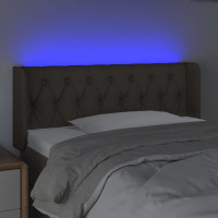 Produktbild för Sänggavel LED taupe 103x16x78/88 cm tyg