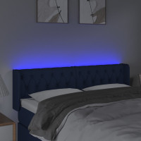 Miniatyr av produktbild för Sänggavel LED blå 147x16x78/88 cm tyg