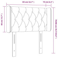 Produktbild för Sänggavel LED mörkgrå 83x16x78/88 cm sammet