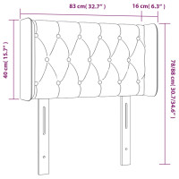 Produktbild för Sänggavel LED rosa 83x16x78/88 cm sammet