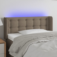 Produktbild för Sänggavel LED taupe 103x16x78/88 cm tyg