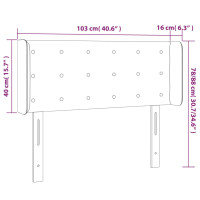 Produktbild för Sänggavel LED taupe 103x16x78/88 cm tyg