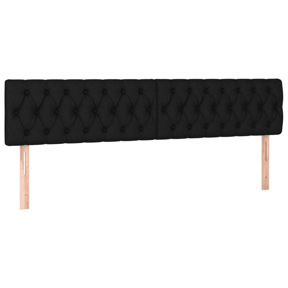 Produktbild för Sänggavel LED svart 180x7x78/88 cm tyg