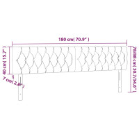 Produktbild för Sänggavel LED svart 180x7x78/88 cm tyg