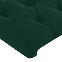 Produktbild för Sänggavel LED mörkgrön 200x7x78/88 cm sammet