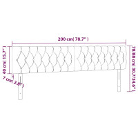 Produktbild för Sänggavel LED mörkgrön 200x7x78/88 cm sammet