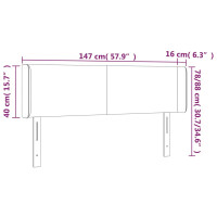Produktbild för Sänggavel LED ljusgrå 147x16x78/88 cm tyg