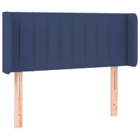 Produktbild för Sänggavel LED blå 83x16x78/88 cm tyg