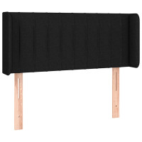 Produktbild för Sänggavel LED svart 93x16x78/88 cm tyg