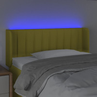 Miniatyr av produktbild för Sänggavel LED grön 93x16x78/88 cm tyg