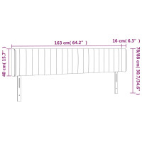 Produktbild för Sänggavel LED mörkgrå 163x16x78/88 cm tyg