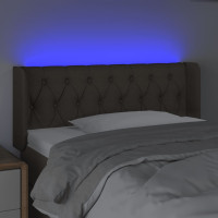 Produktbild för Sänggavel LED taupe 93x16x78/88 cm tyg